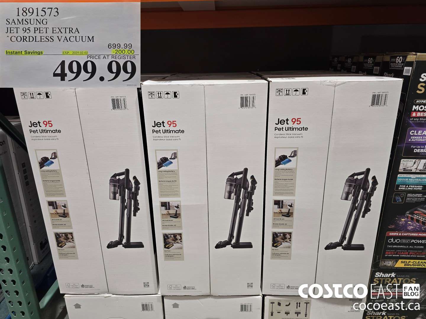 1891573 SAMSUNG JET 95 PET EXTRA STICK VACUUM ($200.00 INSTANT SAVINGS EXPIRES ON 2025-02-02) $499.99