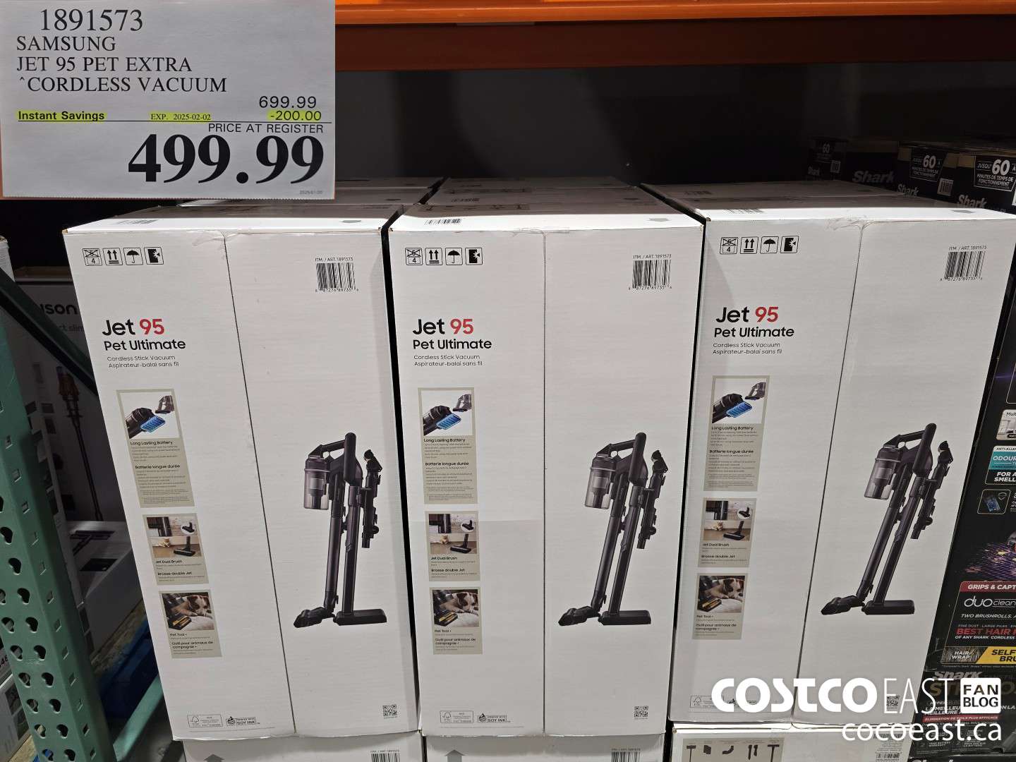 1891573 SAMSUNG JET 95 PET EXTRA STICK VACUUM ($200.00 INSTANT SAVINGS EXPIRES ON 2025-02-02) $499.99