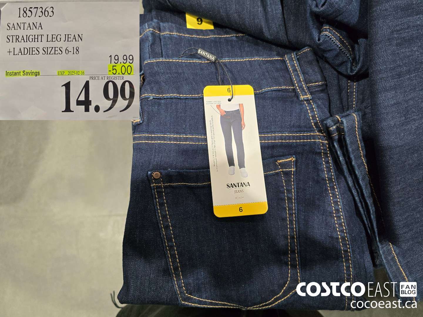 1857363 SANTANA STRAIGHT LEG JEAN +LADIES SIZES 6-18 ($5.00 INSTANT SAVINGS EXPIRES ON 2025-02-16) $14.99