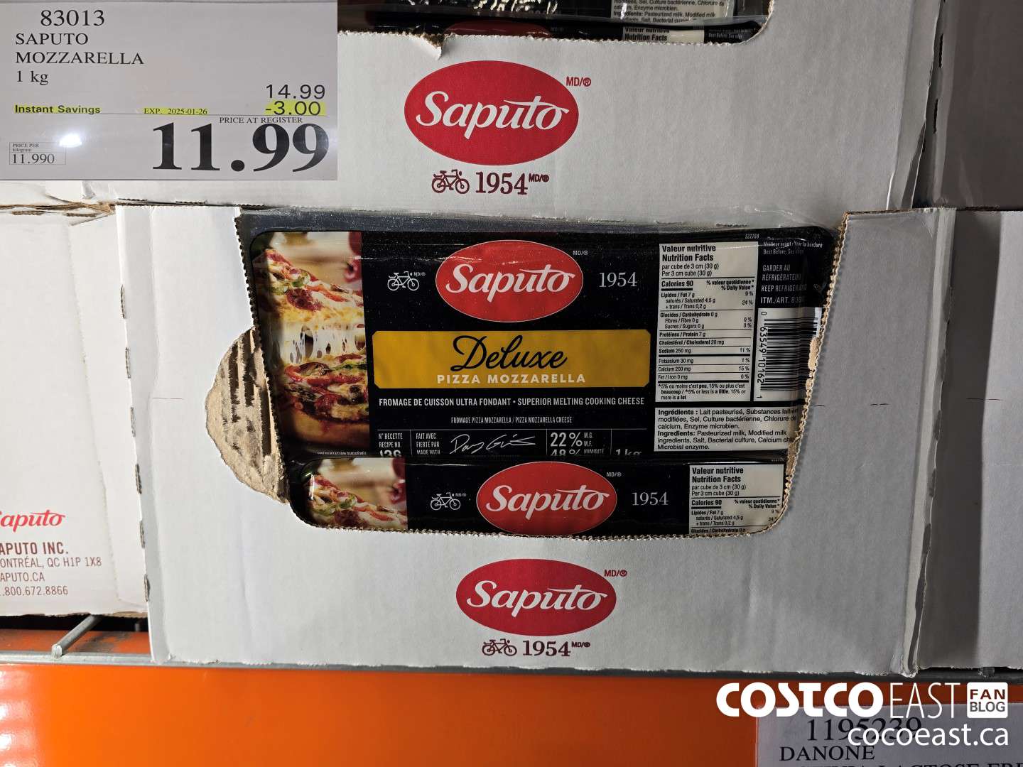 83013 SAPUTO MOZZARELLA 1 KG ($3.00 INSTANT SAVINGS EXPIRES ON 2025-01-26) $11.99