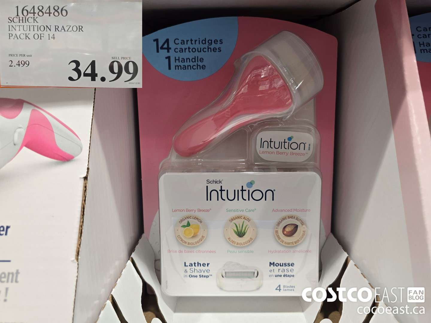 1648486 SCHICK INTUITION RAZOR PACK OF 14 $34.99