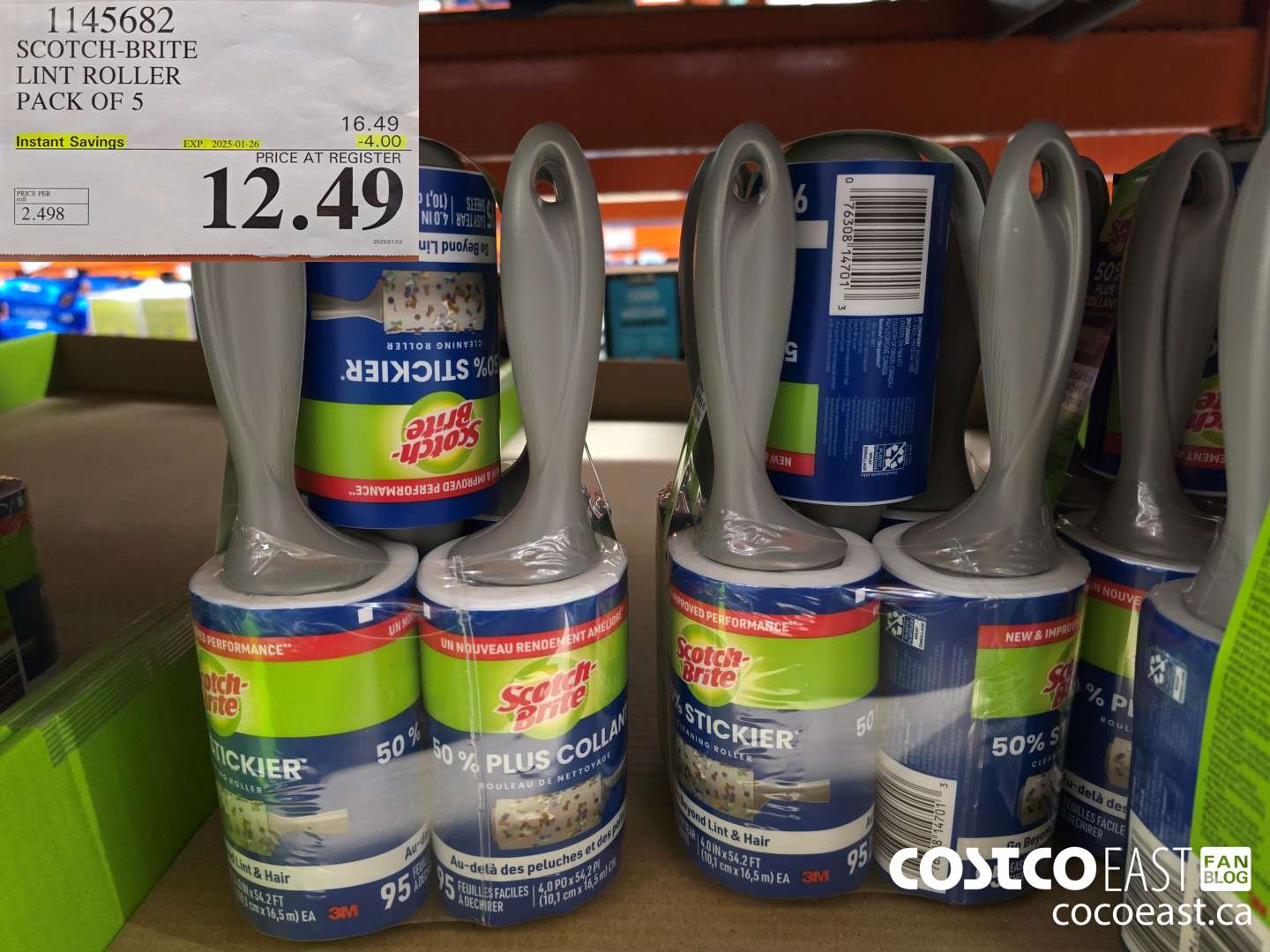 1145682 SCOTCH-BRITE LINT ROLLER PACK OF 5 ($4.00 INSTANT SAVINGS EXPIRES ON 2025-01-26) $12.49