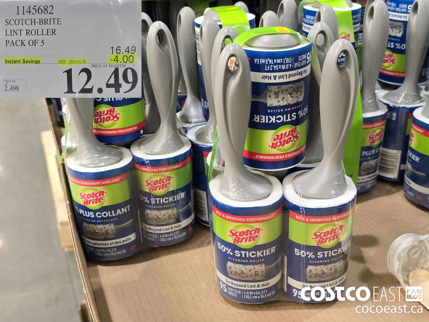 1145682 SCOTCH-BRITE LINT ROLLER PACK OF 5 ($4.00 INSTANT SAVINGS EXPIRES ON 2025-01-26) $12.49