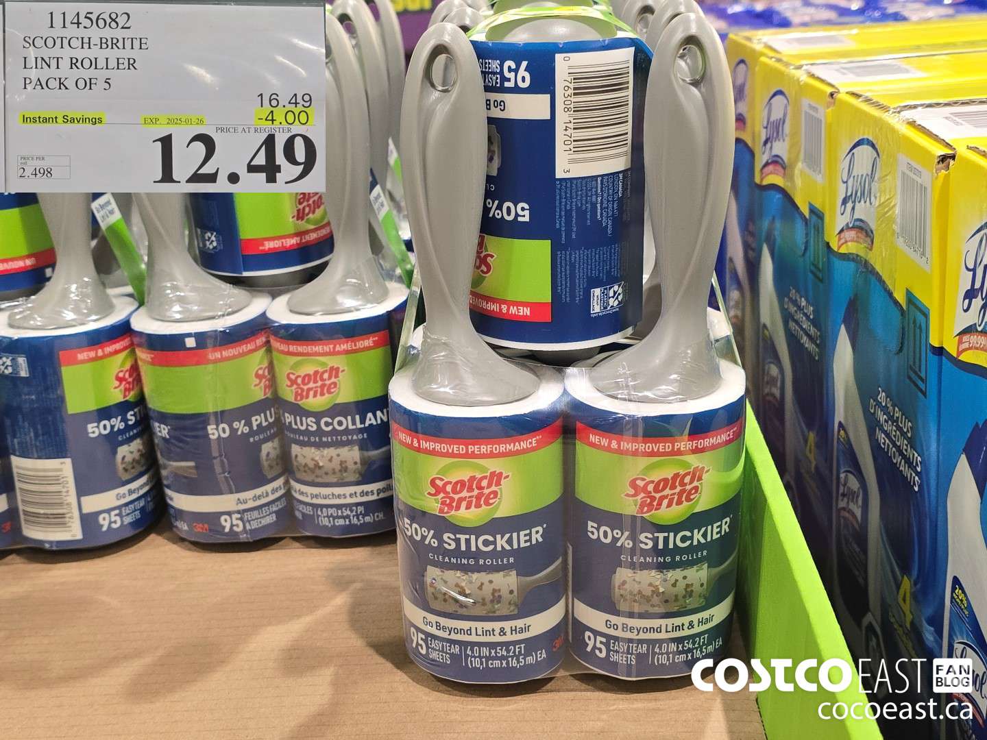 1145682 SCOTCH-BRITE LINT ROLLER PACK OF 5 ($4.00 INSTANT SAVINGS EXPIRES ON 2025-01-26) $12.49