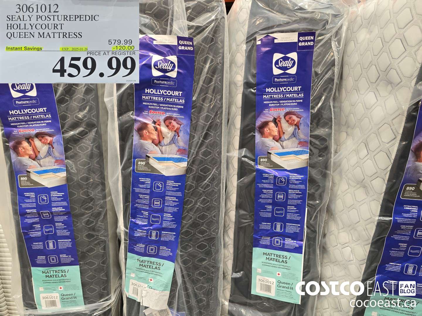 3061012 SEALY POSTUREPEDIC HOLLYCOURT QUEEN MATTRESS ($120.00 INSTANT SAVINGS EXPIRES ON 2025-01-26) $459.99