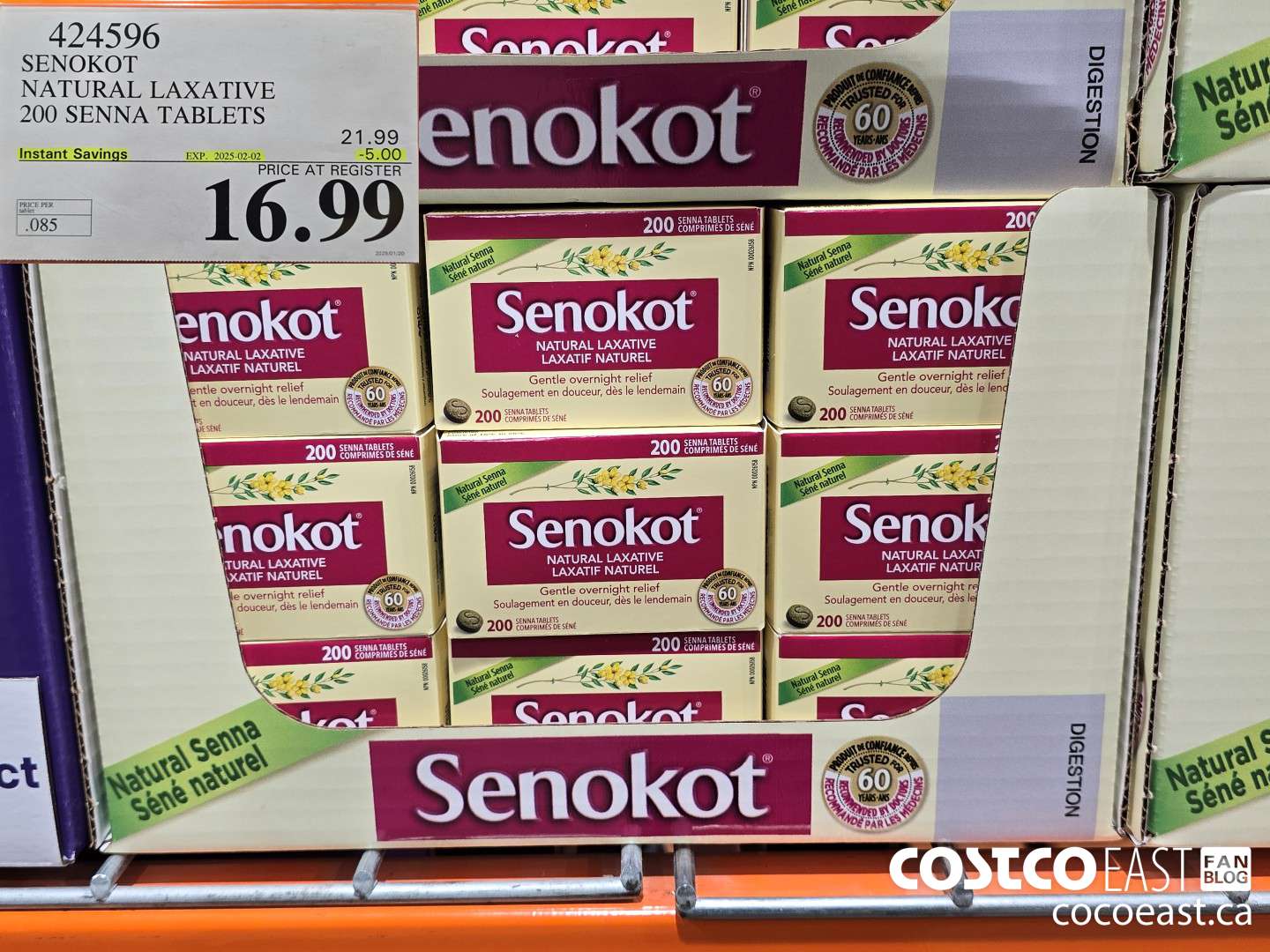 424596 SENOKOT NATURAL LAXATIVE 200 SENNA TABLETS ($5.00 INSTANT SAVINGS EXPIRES ON 2025-02-02) $16.99