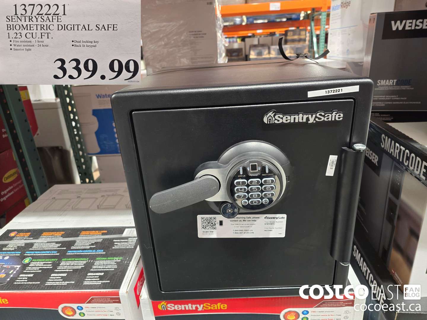 1372221 SENTRYSAFE BIOMETRIC DIGITAL SAFE 1.23 CU.FT. $339.99