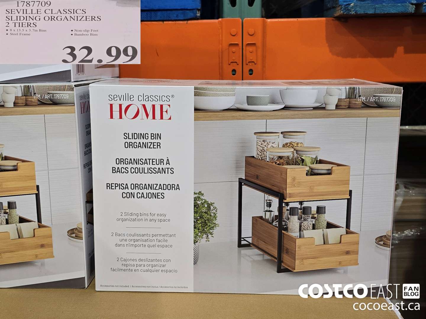 1787709 SEVILLE CLASSICS SLIDING ORGANIZERS 2 TIERS $32.99