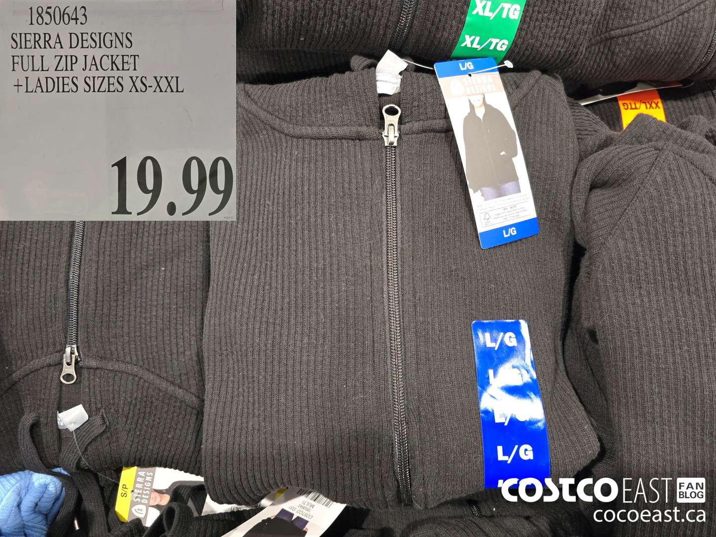 1850643 SIERRA DESIGNS FULL ZIP JACKET +LADIES SIZES XS-XXL $19.99