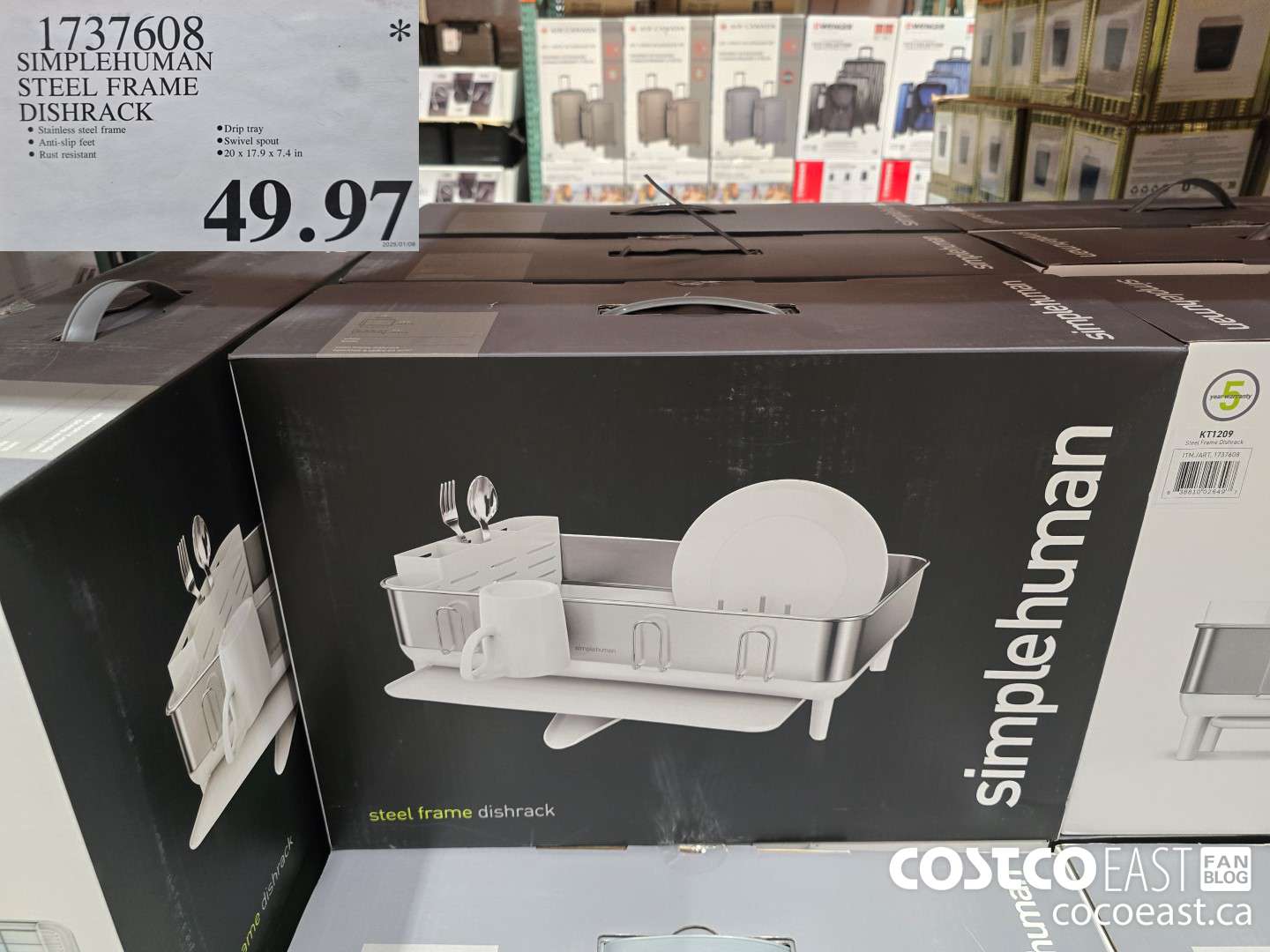 1737608 SIMPLEHUMAN STEEL FRAME DISHRACK $49.97
