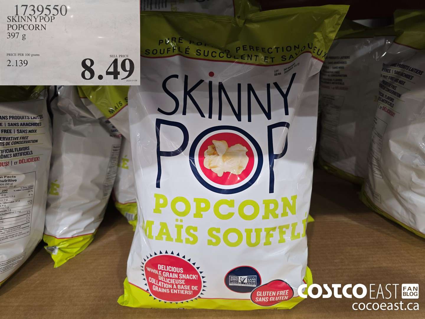 1739550 SKINNYPOP POPCORN 397 G $8.49