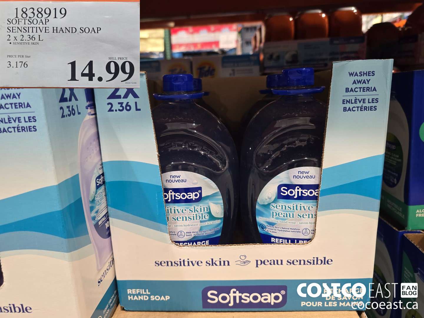 1838919 SOFTSOAP SENSITIVE HAND SOAP 2 x 2.36 L $14.99