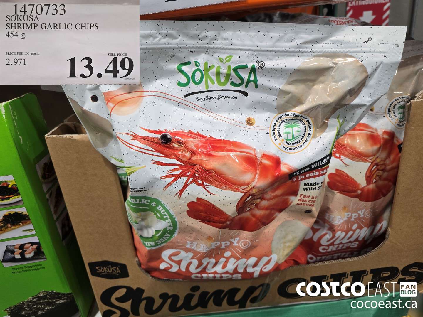 1470733 SOKUSA SHRIMP GARLIC CHIPS 454g $13.49