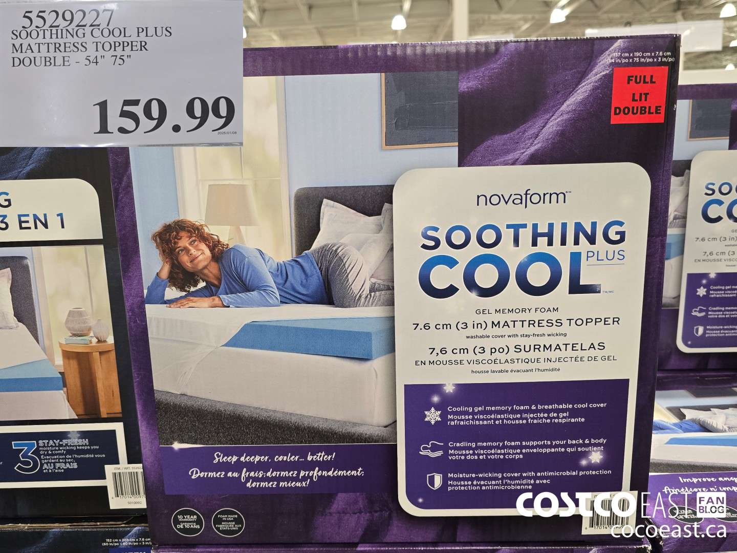 5529227 SOOTHING COOL PLUS MATTRESS TOPPER DOUBLE - 54