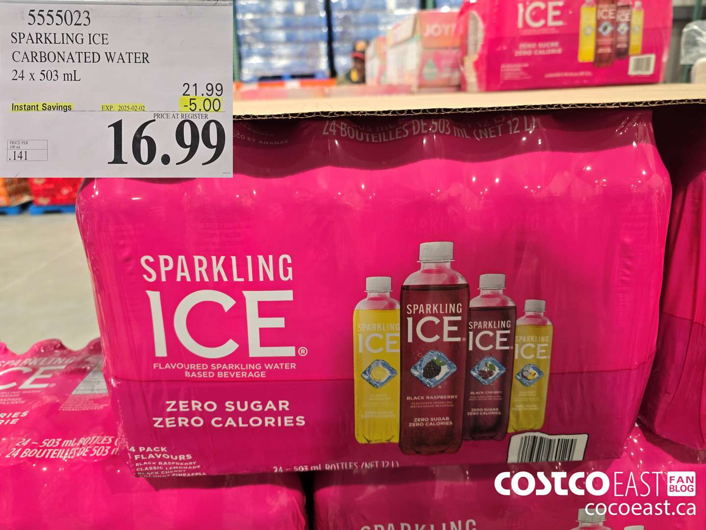 5555023 SPARKLING ICE CARBONATED WATER 24 x 503 mL ($5.00 INSTANT SAVINGS EXPIRES ON 2025-02-02) $16.99