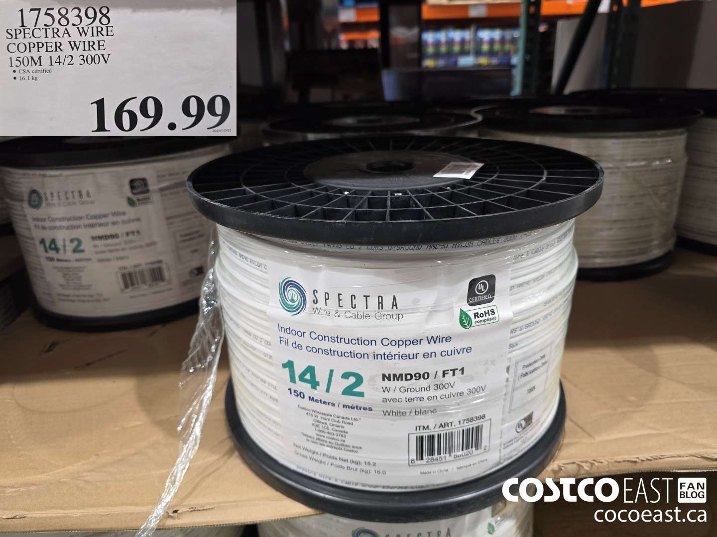 1758398 SPECTRA WIRE COPPER WIRE 150M 14/2 300V $169.99