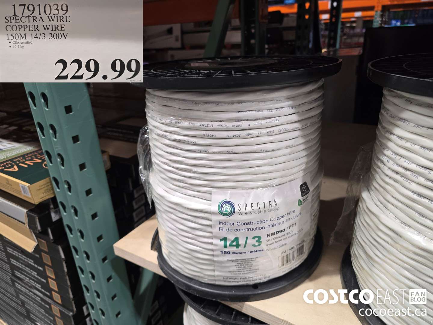 1791039 SPECTRA WIRE COPPER WIRE 150M 14/3 300V $229.99