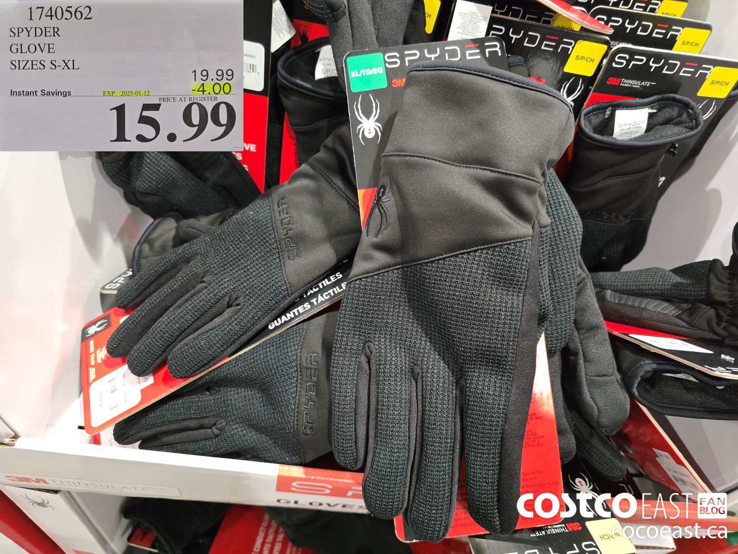 1740562 SPYDER GLOVE SIZES S-XL ($4.00 INSTANT SAVINGS EXPIRES ON 2025-01-12) $15.99