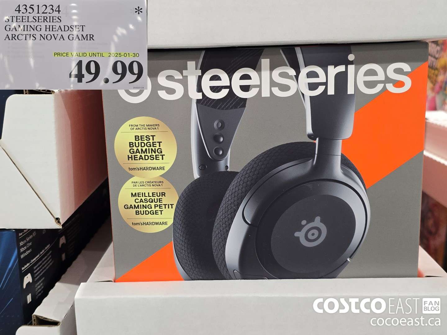 4351234 STEELSERIES GAMING HEADSET ARCTIS NOVA GAMR $49.99