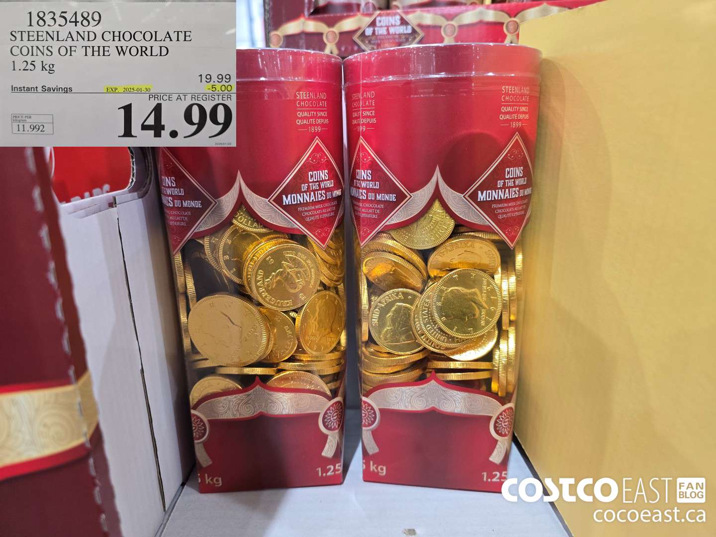1835489 STEENLAND CHOCOLATE COINS OF THE WORLD 1.25 KG ($5.00 INSTANT SAVINGS EXPIRES ON 2025-01-30) $14.99