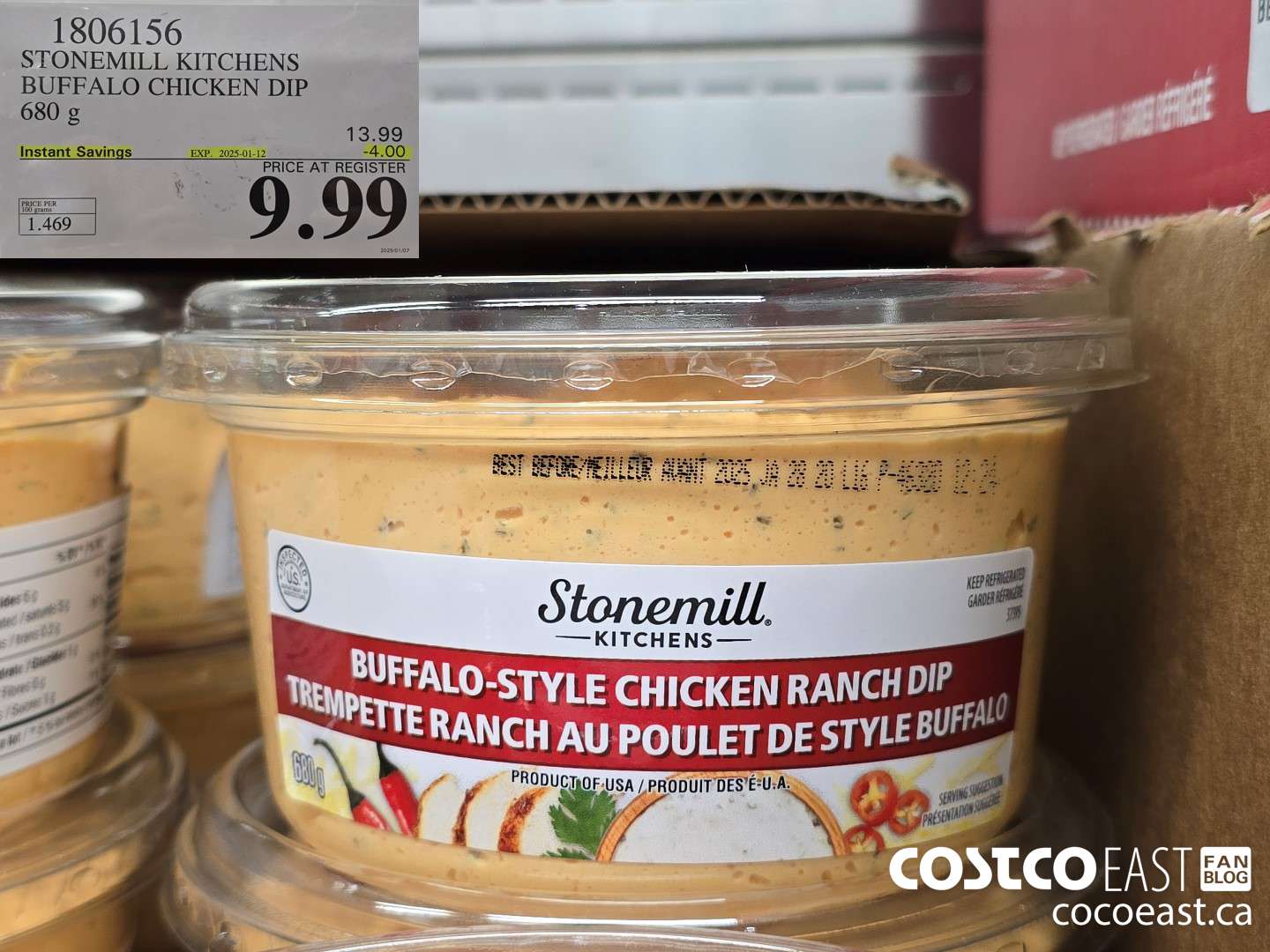 1806156 STONEMILL KITCHENS BUFFALO CHICKEN DIP 680 G ($4.00 INSTANT SAVINGS EXPIRES ON 2025-01-12) $9.99