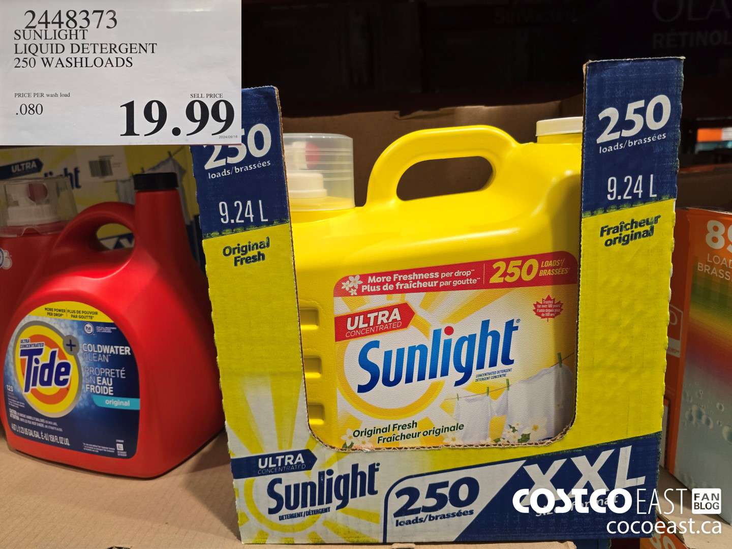 2448373 SUNLIGHT LIQUID DETERGENT 250 wash loads $19.99