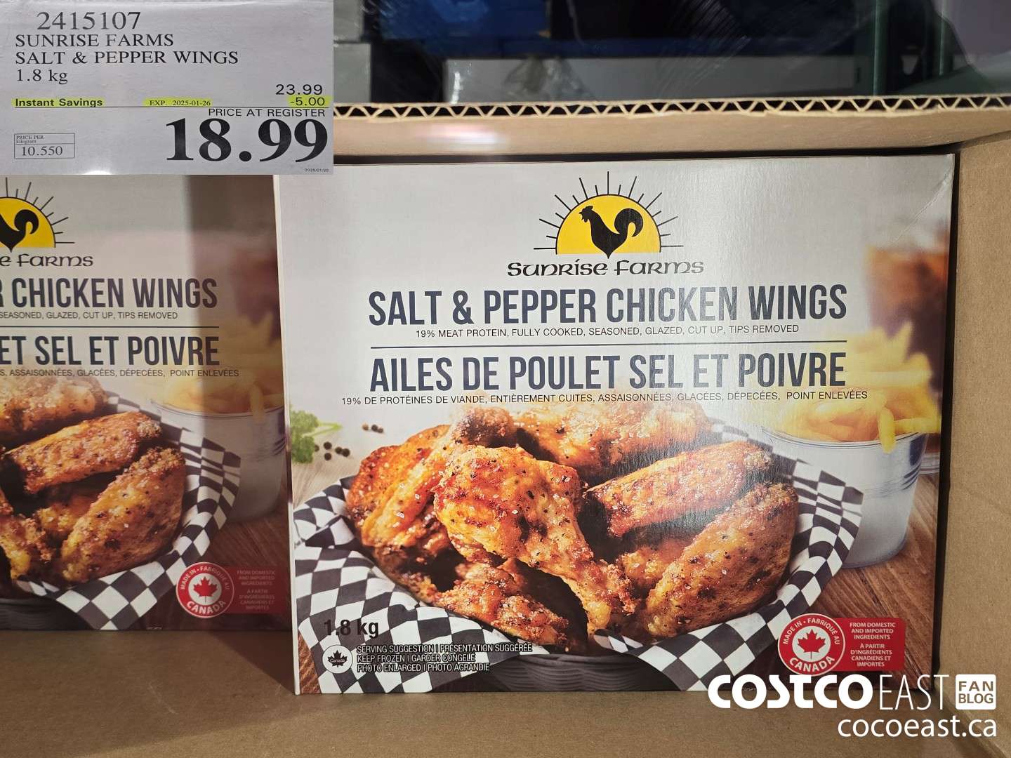 2415107 SUNRISE FARMS SALT & PEPPER WINGS 1.8KG ($5.00 INSTANT SAVINGS EXPIRES ON 2025-01-26) $18.99