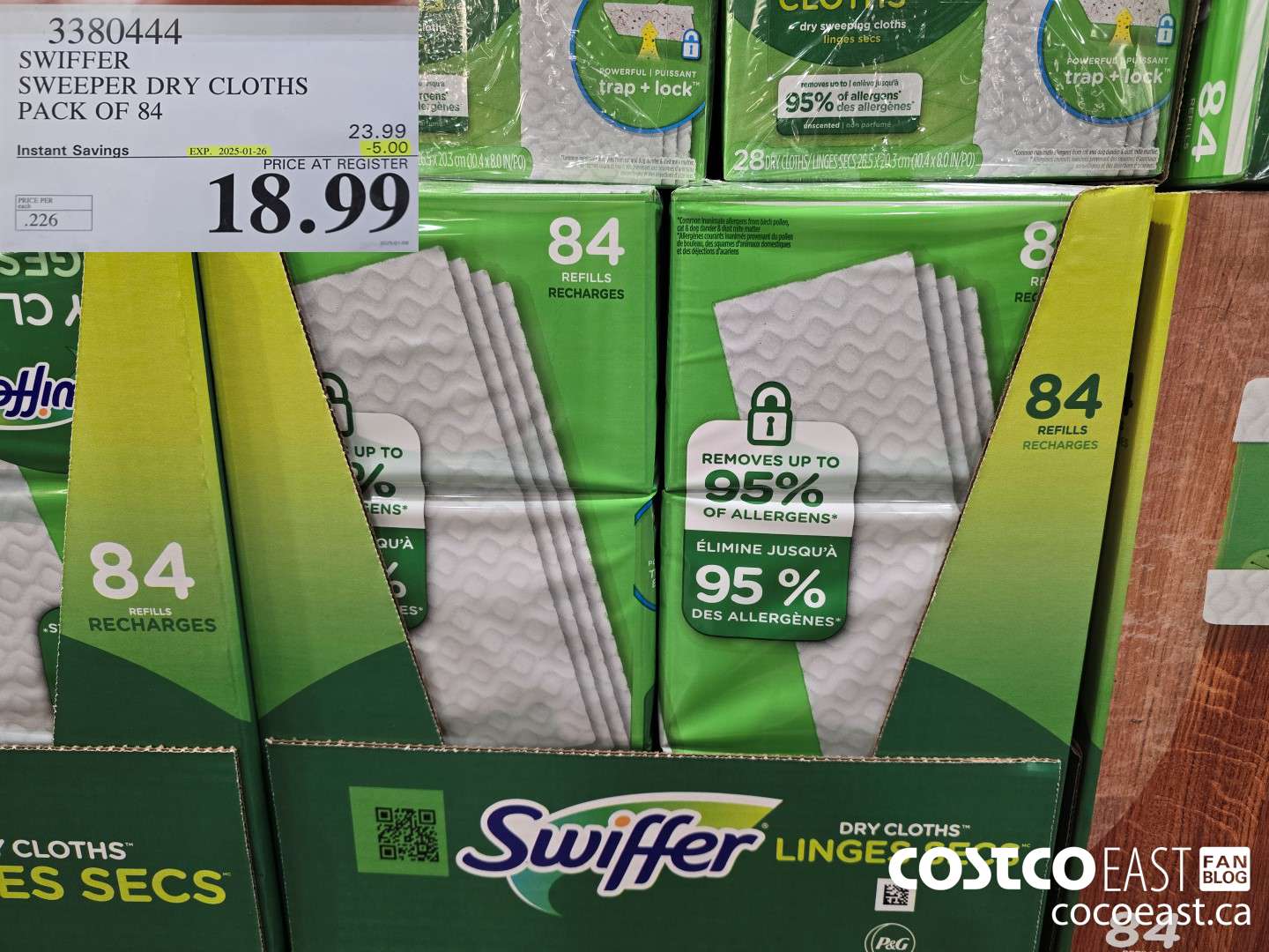 3380444 SWIFFER SWEEPER DRY CLOTHS PACK OF 84 ($5.00 INSTANT SAVINGS EXPIRES ON 2025-01-26) $18.99