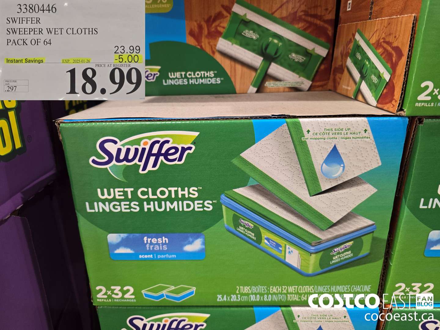 3380446 SWIFFER SWEEPER WET REFILLS PACK OF 64 ($5.00 INSTANT SAVINGS EXPIRES ON 2025-01-26) $18.99