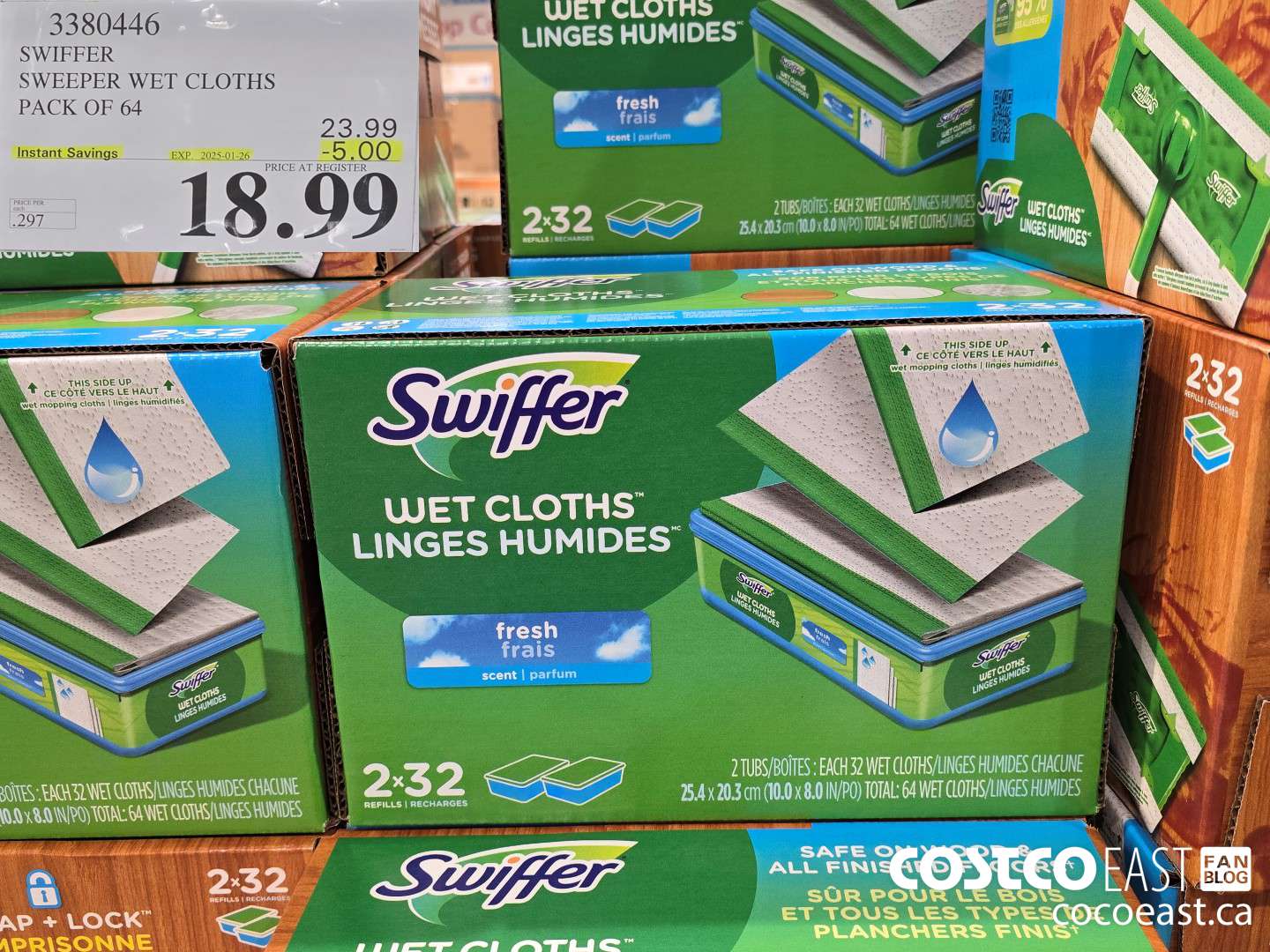 3380446 SWIFFER SWEEPER WET REFILLS PACK OF 64 ($5.00 INSTANT SAVINGS EXPIRES ON 2025-01-26) $18.99