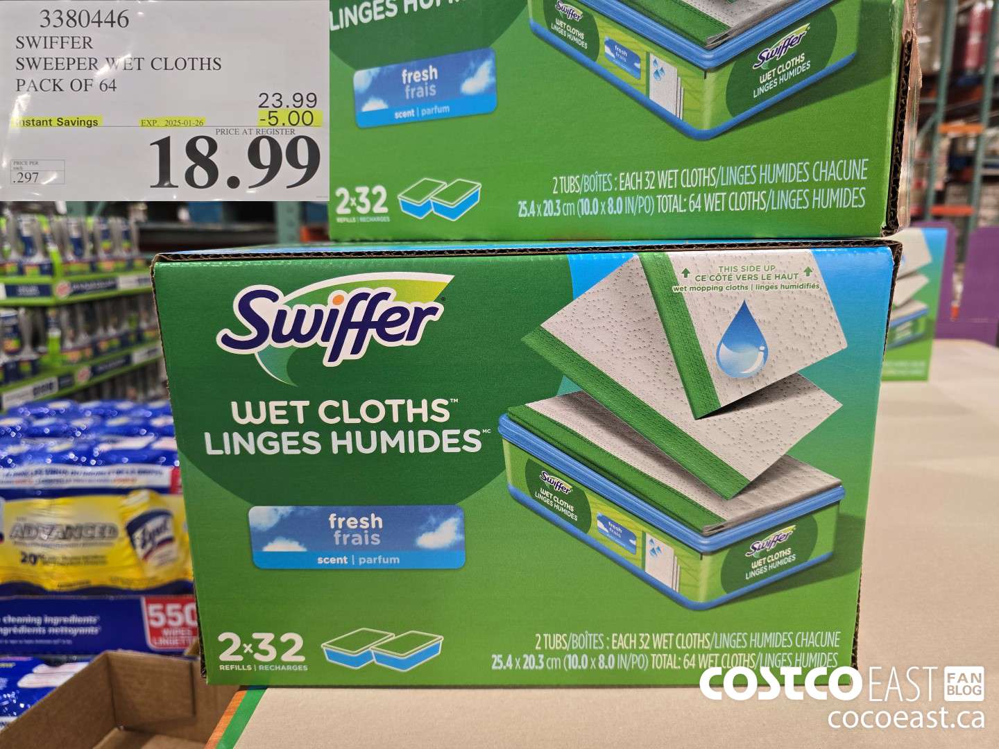 3380446 SWIFFER SWEEPER WET REFILLS PACK OF 64 ($5.00 INSTANT SAVINGS EXPIRES ON 2025-01-26) $18.99