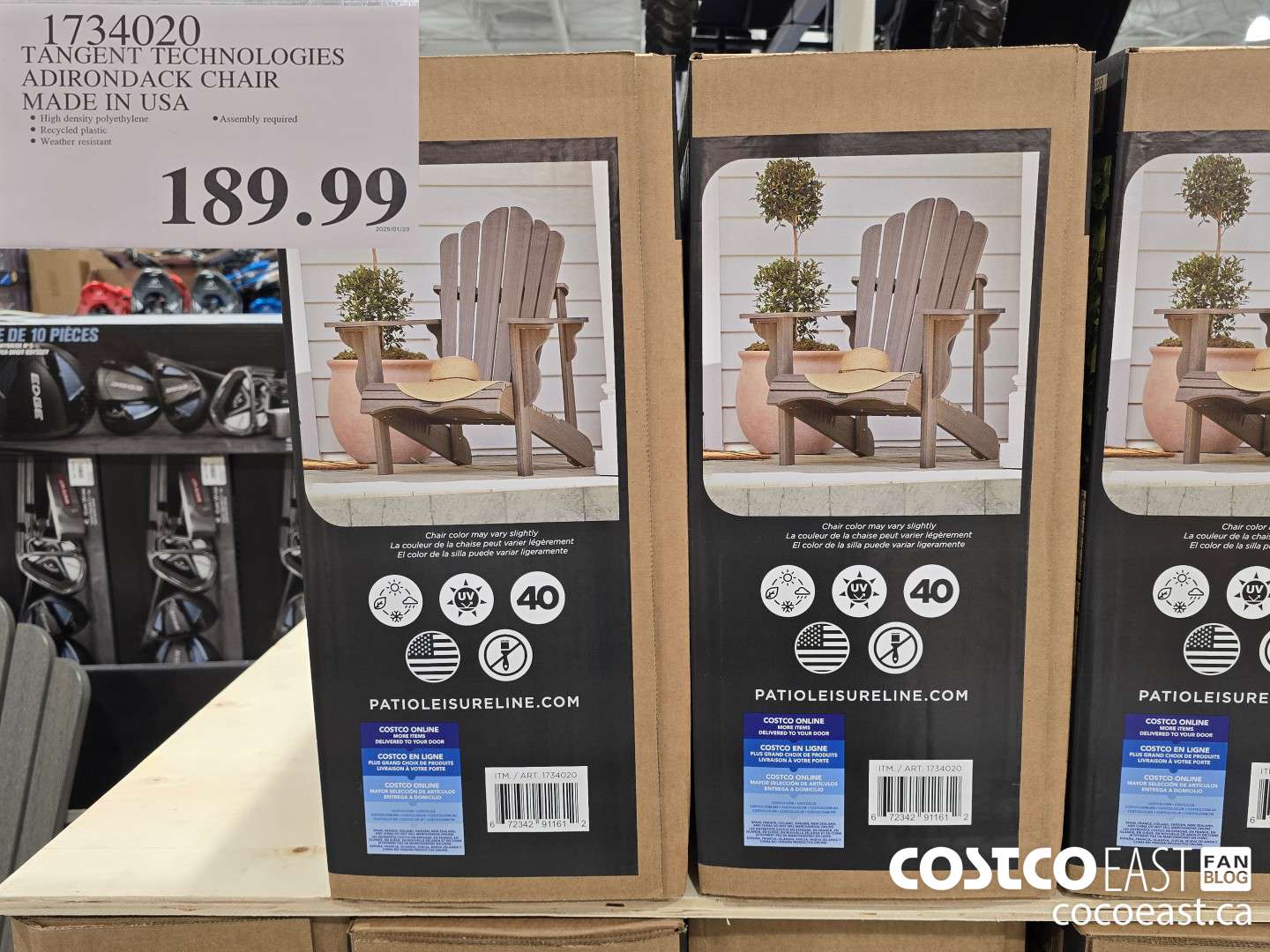 1734020 TANGENT TECHNOLOGIES ADIRONDACK CHAIR MADE IN USA $189.99