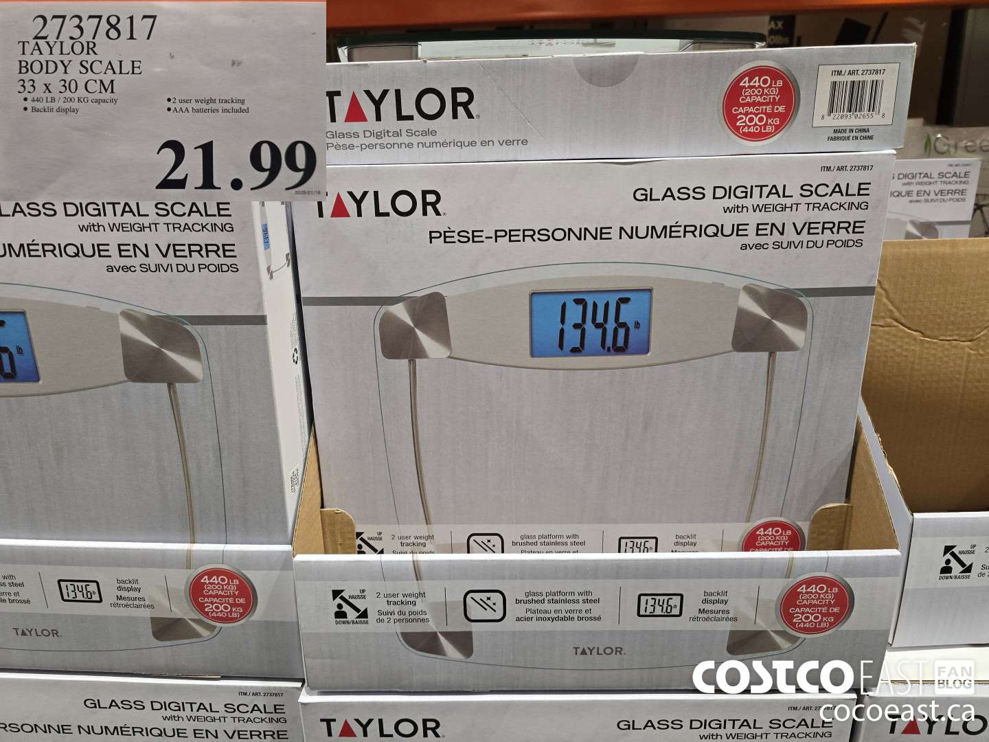 2737817 TAYLOR BODY SCALE 33 X 30 CM $21.99