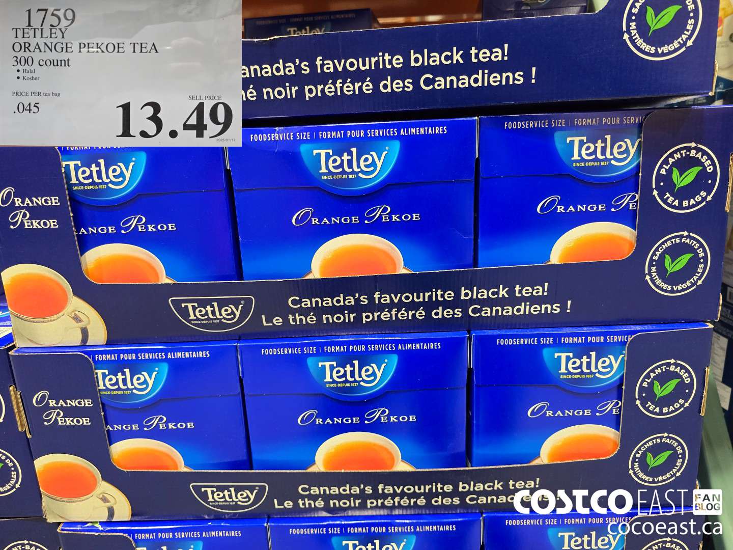 1759 TETLEY ORANGE PEKOE TEA 300 COUNT $13.49