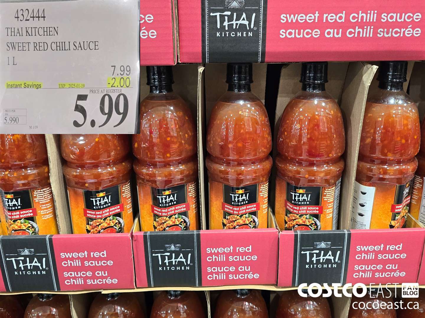 432444 THAI KITCHEN SWEET RED CHILI SAUCE 1 L ($2.00 INSTANT SAVINGS EXPIRES ON 2025-01-19) $5.99
