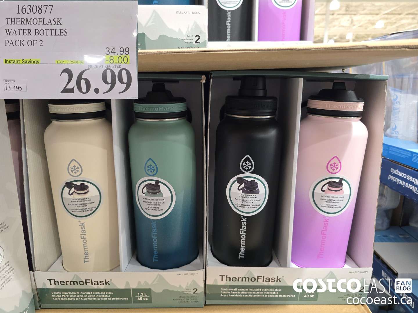 1630877 THERMOFLASK WATER BOTTLES PACK OF 2 ($8.00 INSTANT SAVINGS EXPIRES ON 2025-01-26) $26.99