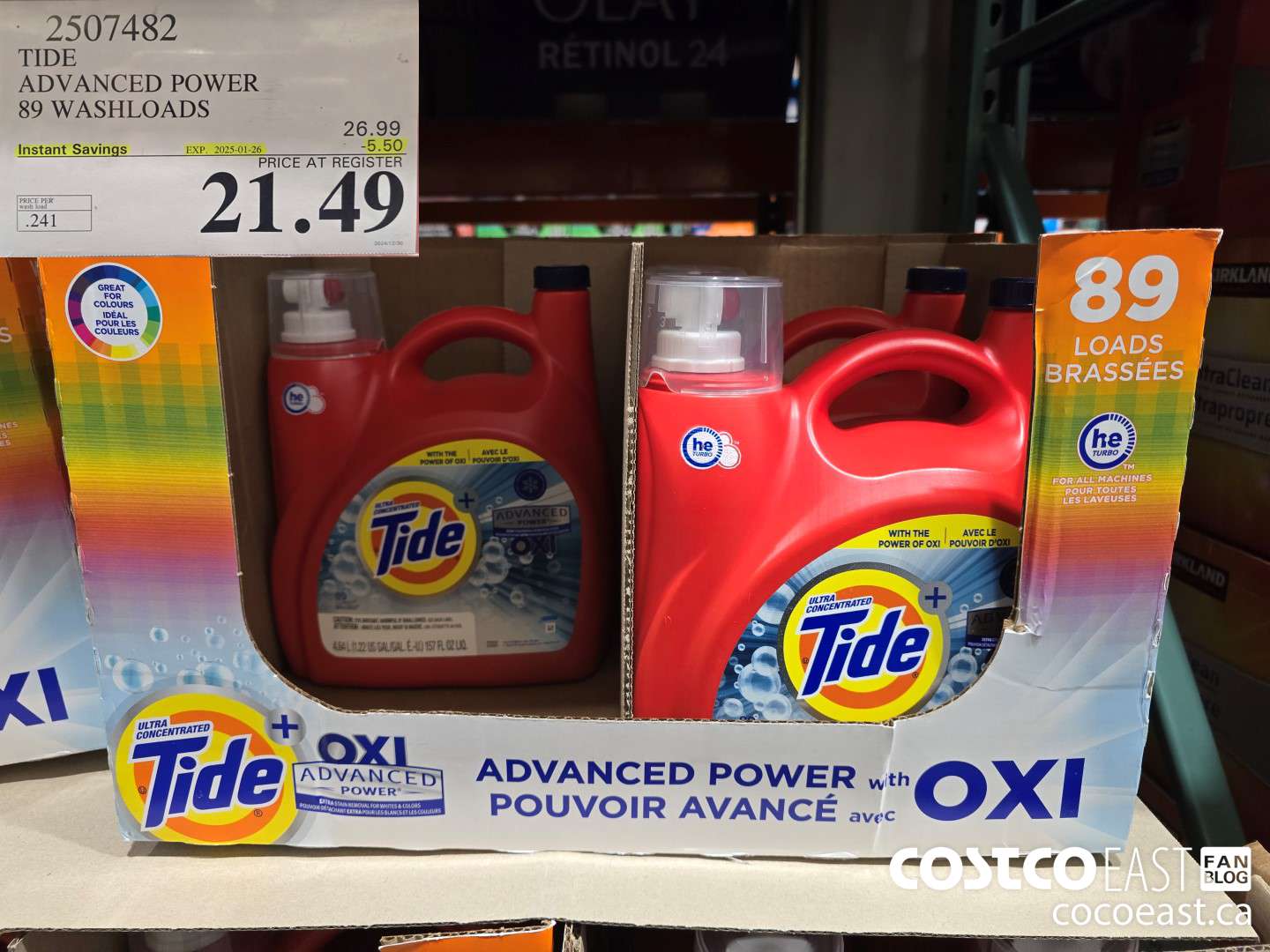 2507482 TIDE ADVANCED POWER 89 WASHLOADS  ($5.50 INSTANT SAVINGS EXPIRES ON 2025-01-26) $21.49