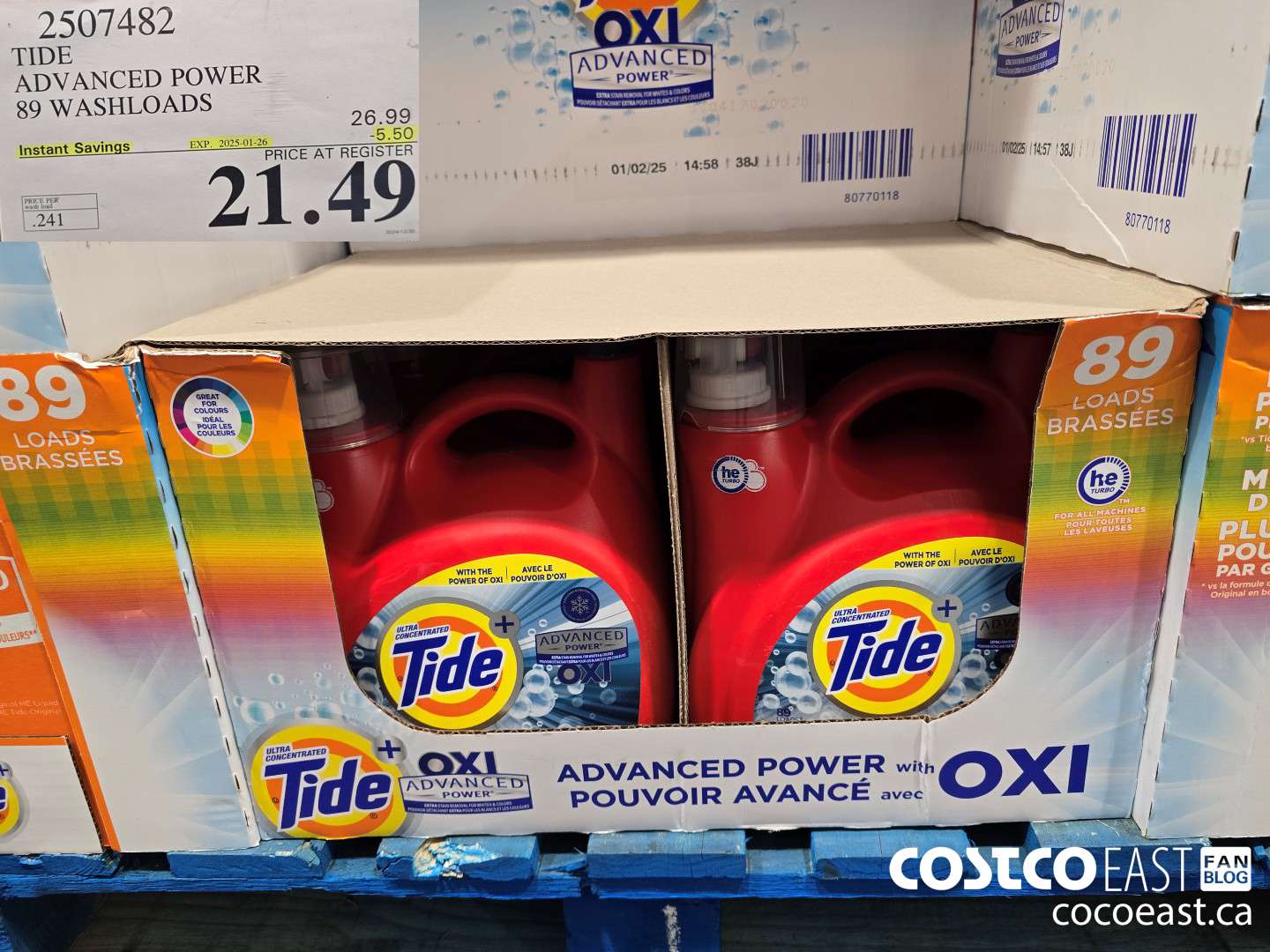 2507482 TIDE ADVANCED POWER 89 WASHLOADS  ($5.50 INSTANT SAVINGS EXPIRES ON 2025-01-26) $21.49