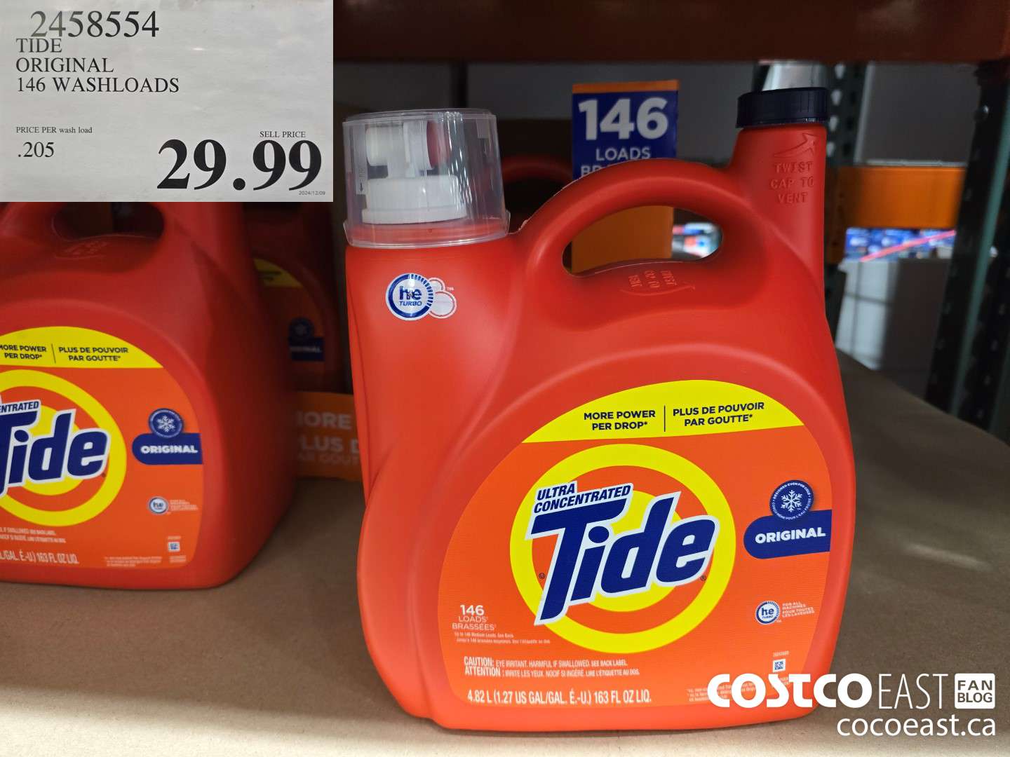 2458554 TIDE ORIGINAL 146 WASHLOADS $29.99