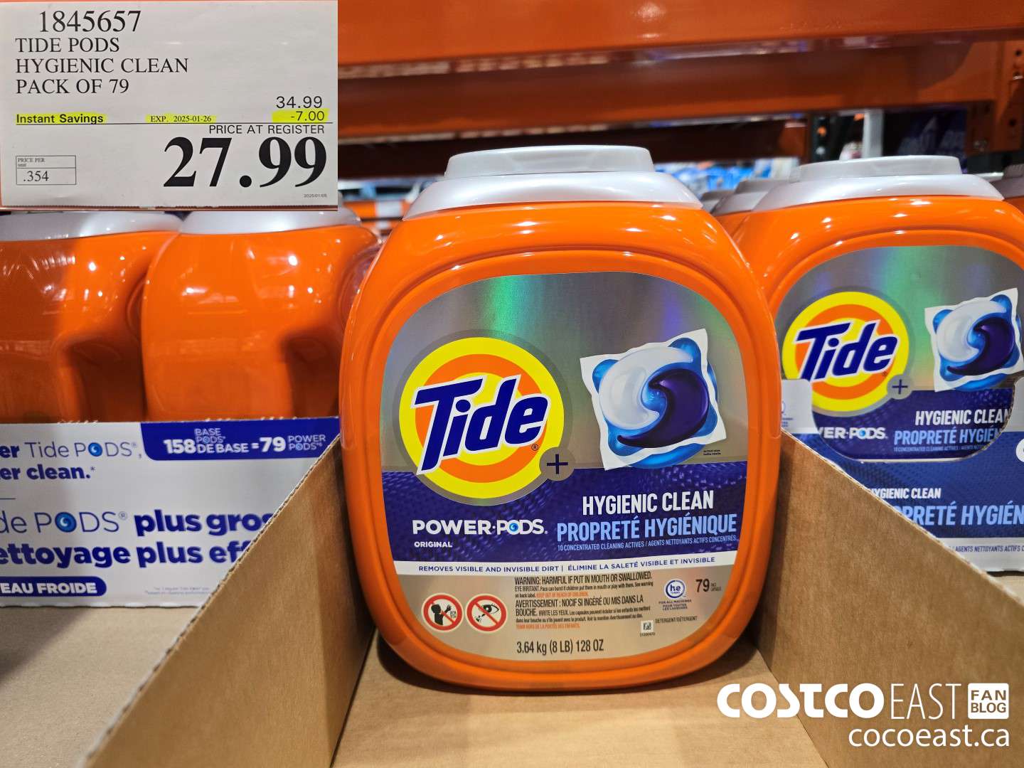 1845657 TIDE PODS HYGIENIC CLEAN PACK OF 79 ($7.00 INSTANT SAVINGS EXPIRES ON 2025-01-26) $27.99