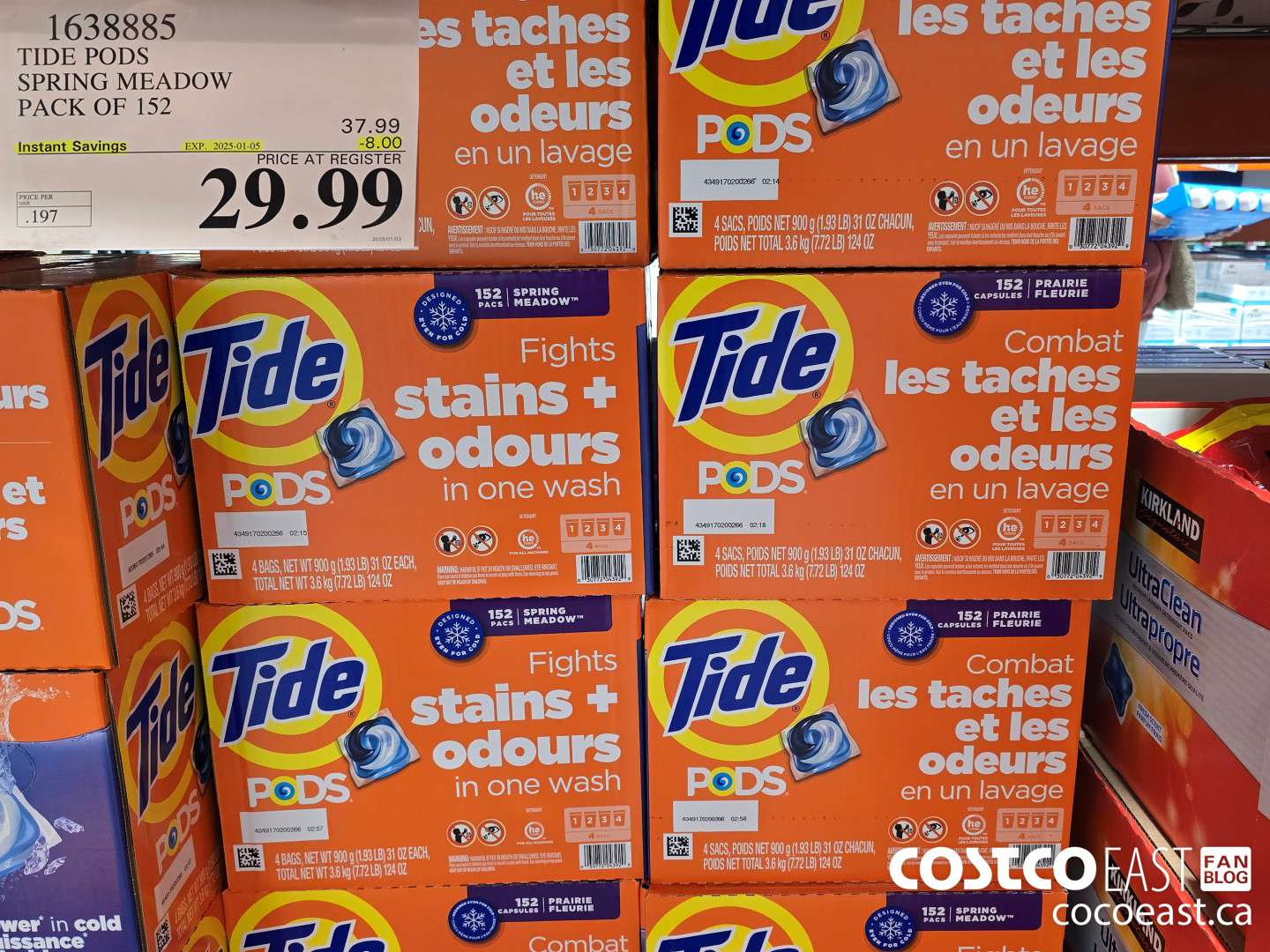 1638885 TIDE PODS SPRING MEADOW PACK OF 152 ($8.00 INSTANT SAVINGS EXPIRES ON 2025-01-05) $29.99