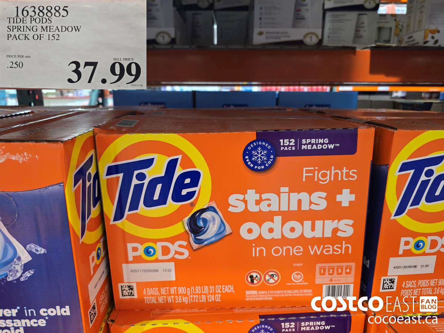 1638885 TIDE PODS SPRING MEADOW PACK OF 152 $37.99