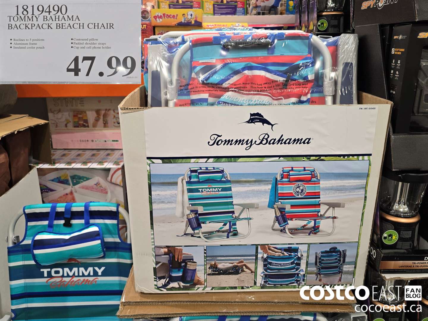 1819490 TOMMY BAHAMA BACKPACK BEACH CHAIR $47.99