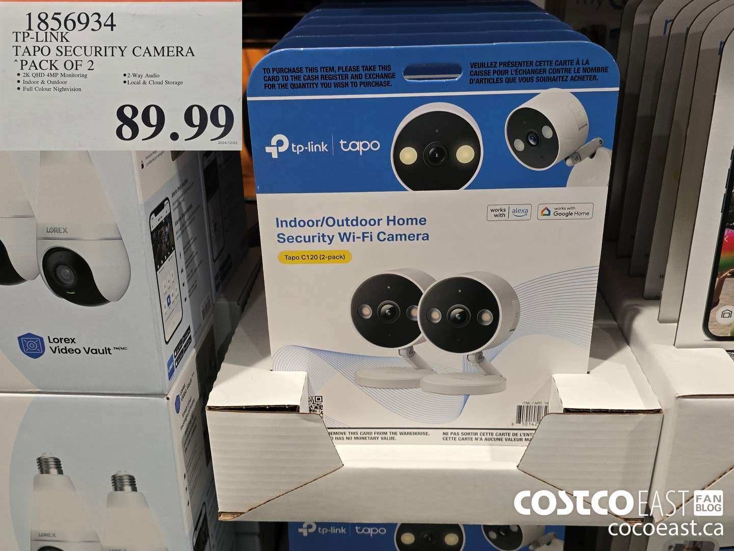 1856934 TP-LINK TAPO SECURITY CAMERA PACK OF 2 $89.99