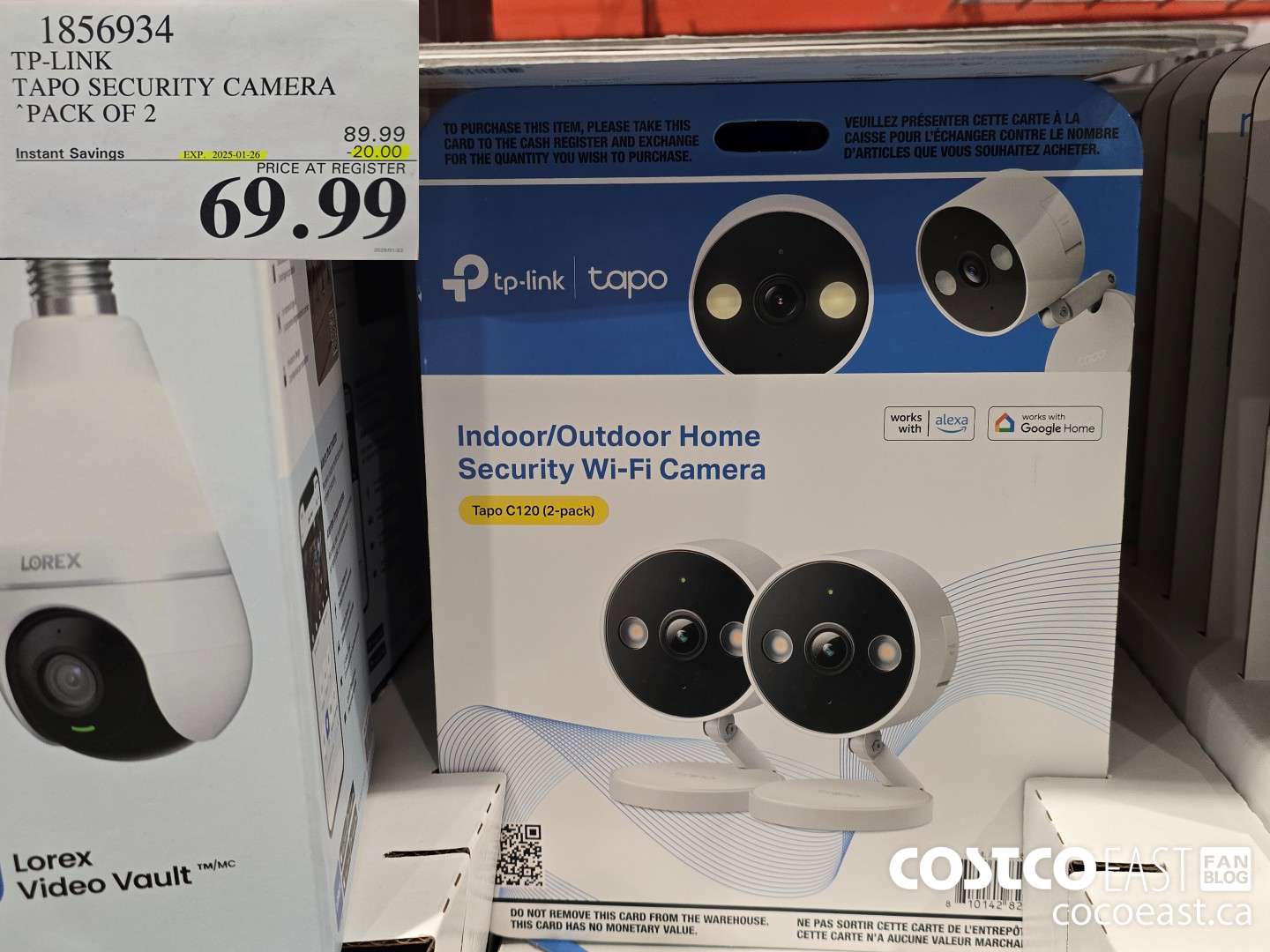 1856934 TP-LINK TAPO SECURITY CAMERA PACK OF 2 ($20.00 INSTANT SAVINGS EXPIRES ON 2025-01-26) $69.99