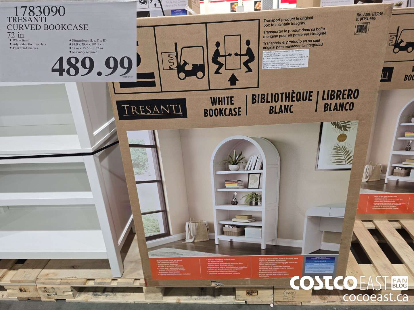 1783090 TRESANTI CURVED BOOKCASE 72 in $489.99