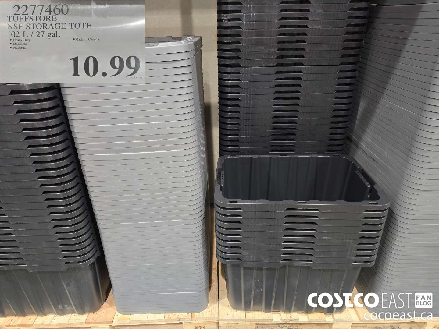 2277460 TUFFSTORE NSF STORAGE TOTE 102L / 27 GAL. $10.99