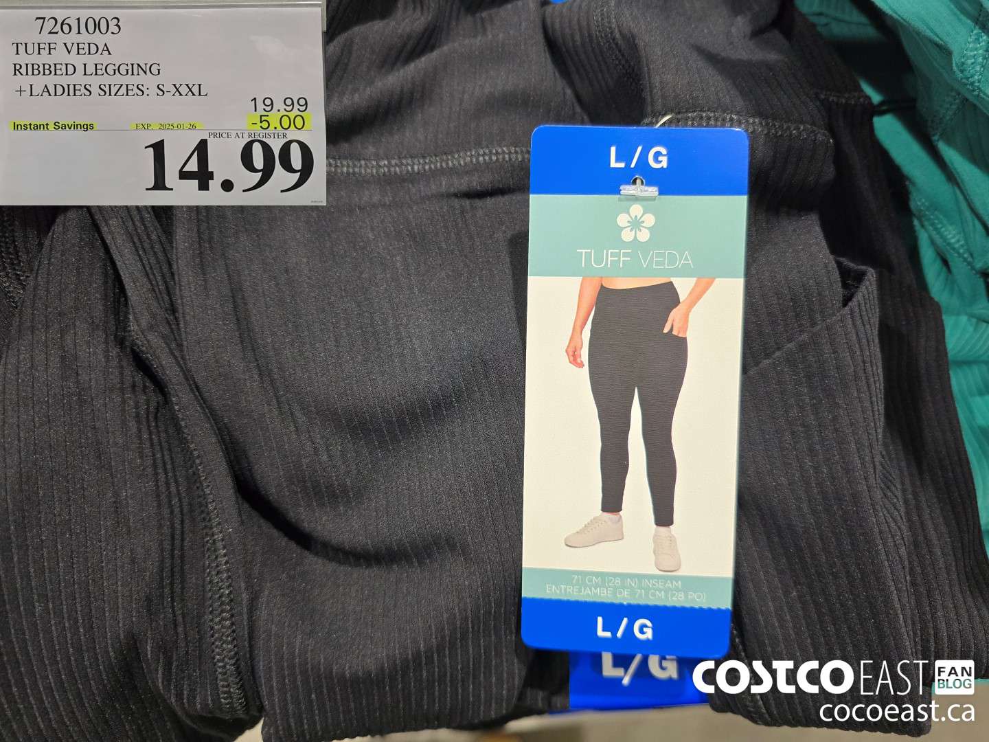 7261003 TUFF VEDA RIBBED LEGGING + LADIES SIZES: S-XXL ($5.00 INSTANT SAVINGS EXPIRES ON 2025-01-26) $14.99