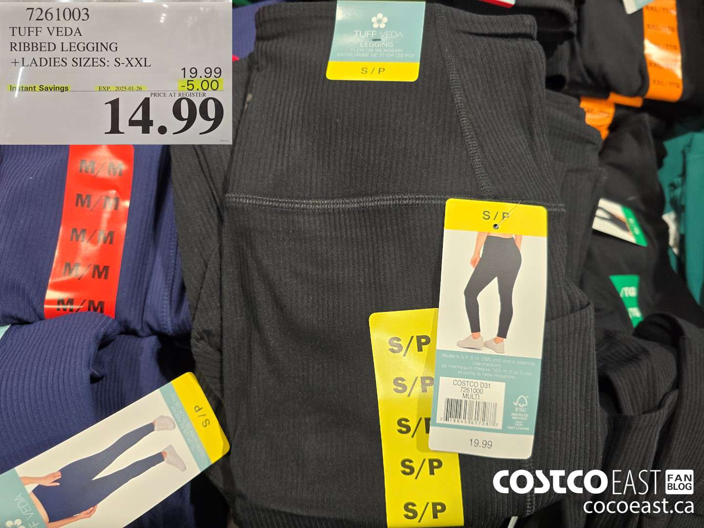 7261003 TUFF VEDA RIBBED LEGGING + LADIES SIZES: S-XXL ($5.00 INSTANT SAVINGS EXPIRES ON 2025-01-26) $14.99