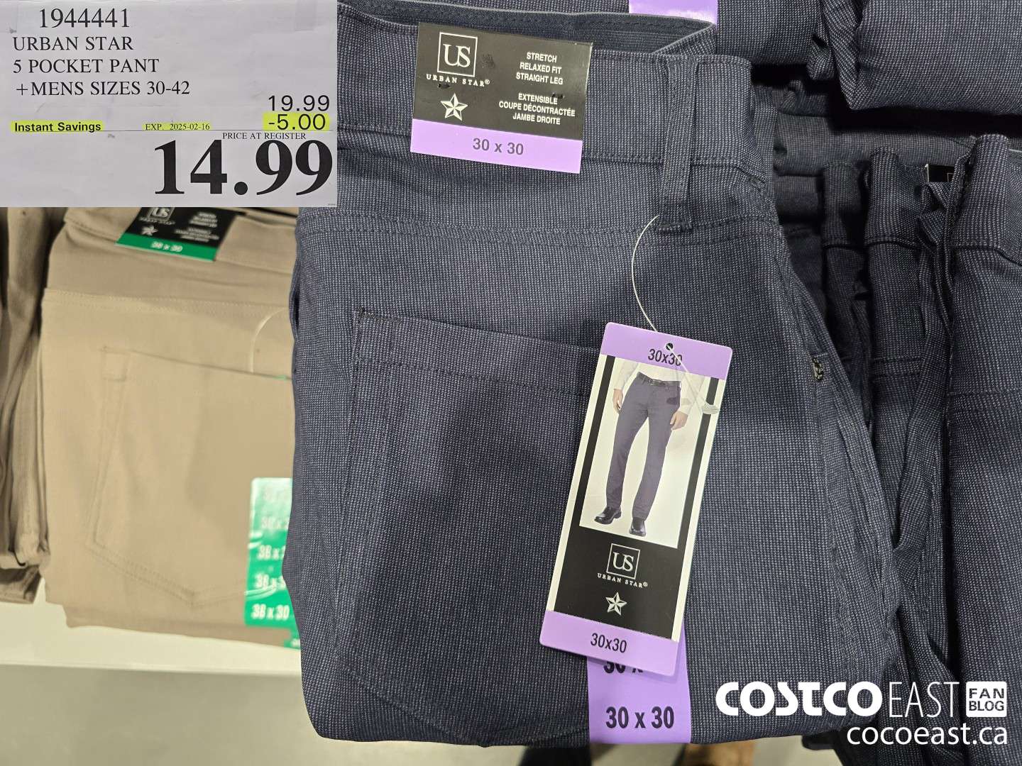 1944441 URBAN STAR 5 POCKET PANT +MENS SIZES 30-42 ($5.00 INSTANT SAVINGS EXPIRES ON 2025-02-16) $14.99